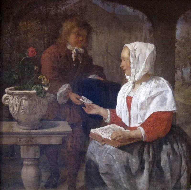 Gabriel Metsu A Girl Receiving a Letter oil painting image